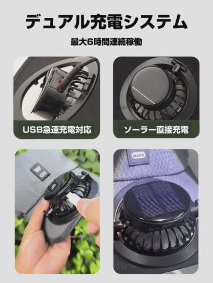 ソーラー充電式ファンキャップ