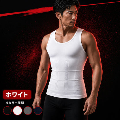 着た瞬間、お腹が消える。加圧シャツ メンズ 補整インナー ShapeFit｜瞬烈